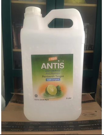 Antis hand sanitizer gel 5 liter 5000ml aroma jeruk nipis original - hanya contoh